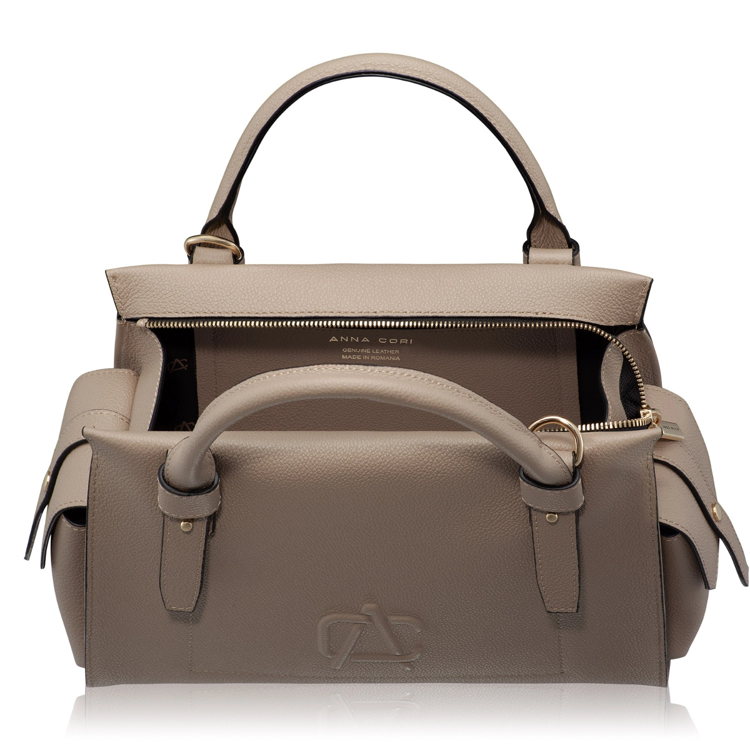 Picture of Women Leather Handbag BECA 02 BOTTALATO TAUPE