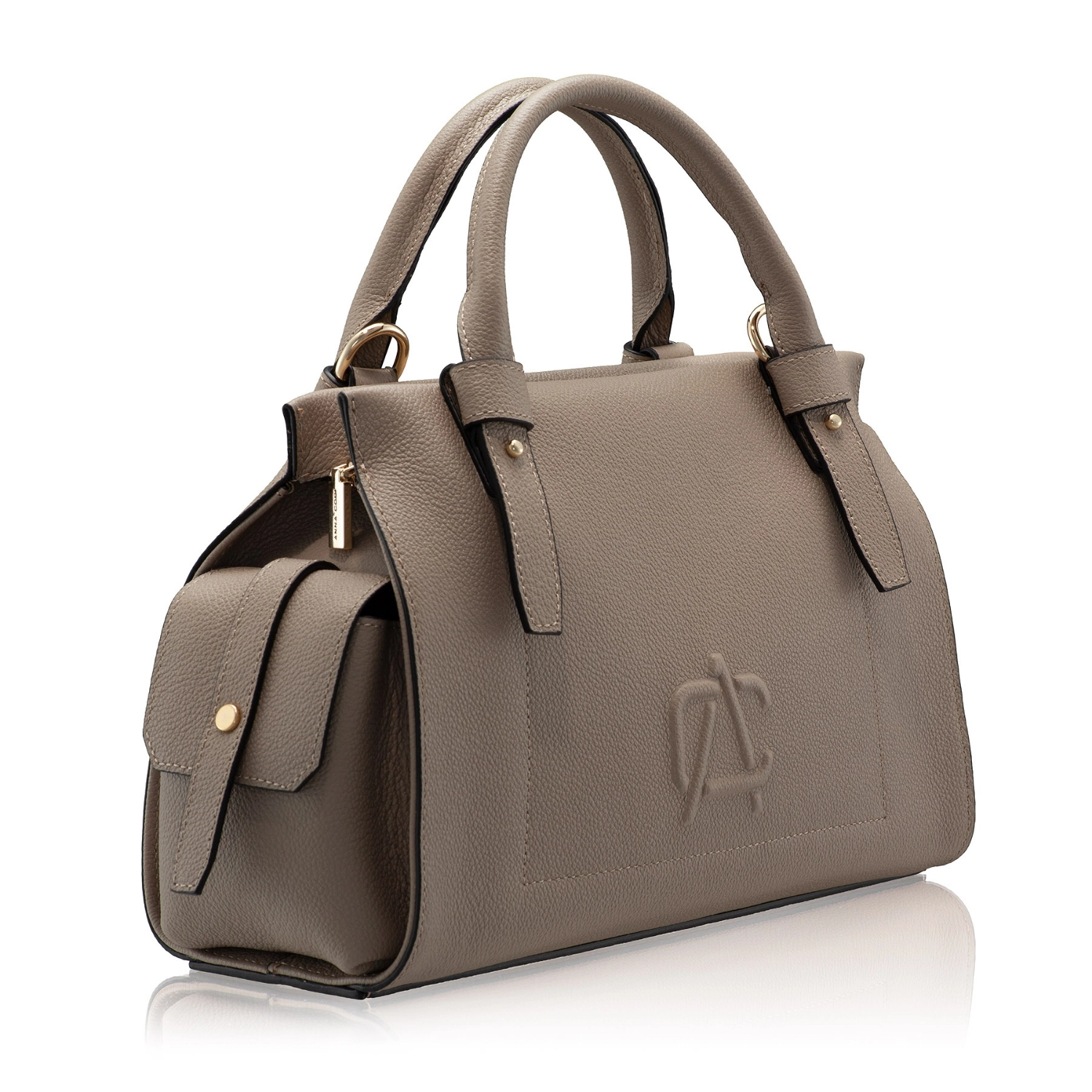 Picture of Women Leather Handbag BECA 02 BOTTALATO TAUPE