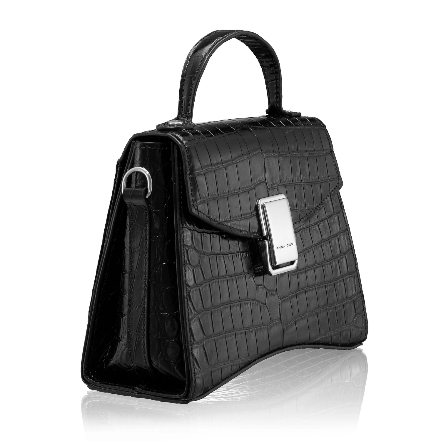 Imagine Geanta dama de Mana CERISE 01 CROCO NEGRU