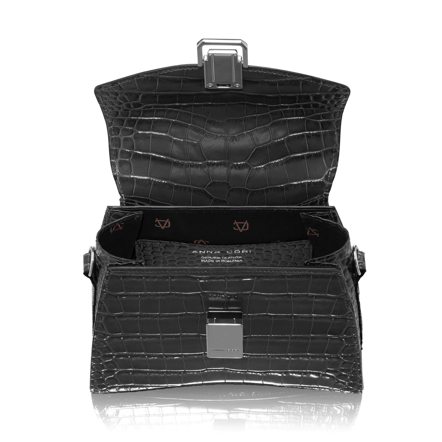 Picture of Women Leather Handbag CERISE 01 CROCO GRI