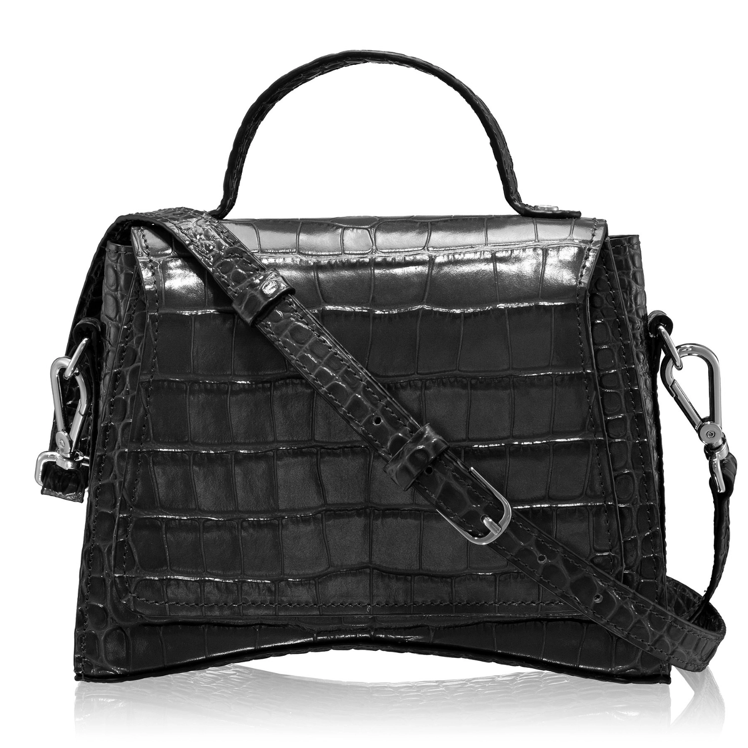 Picture of Women Leather Handbag CERISE 01 CROCO GRI