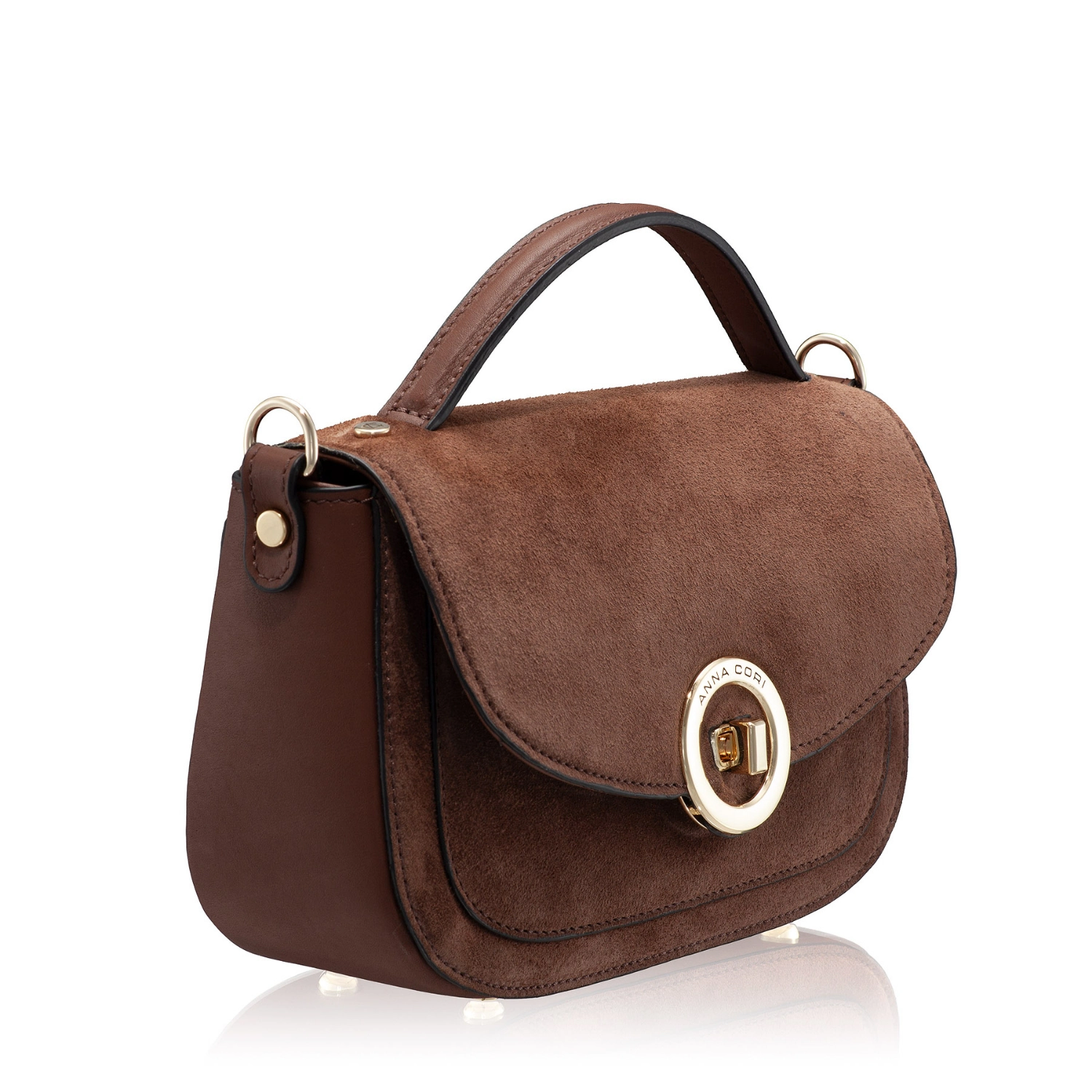 Picture of Women Leather Handbag ENA 04 CROSTA+VIT BROWN