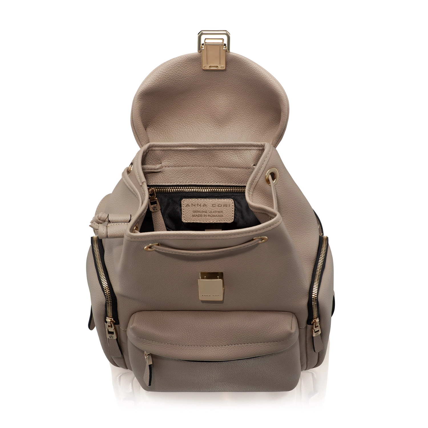 Picture of Women Leather Backpack JUDY 01 BOTTALATO TAUPE