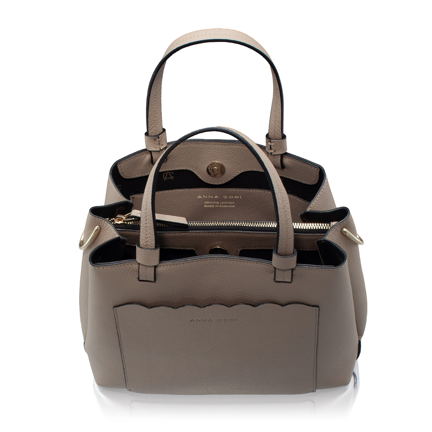 Picture of Women Leather Hand Bag CAYA 02 BOTTALATO TAUPE
