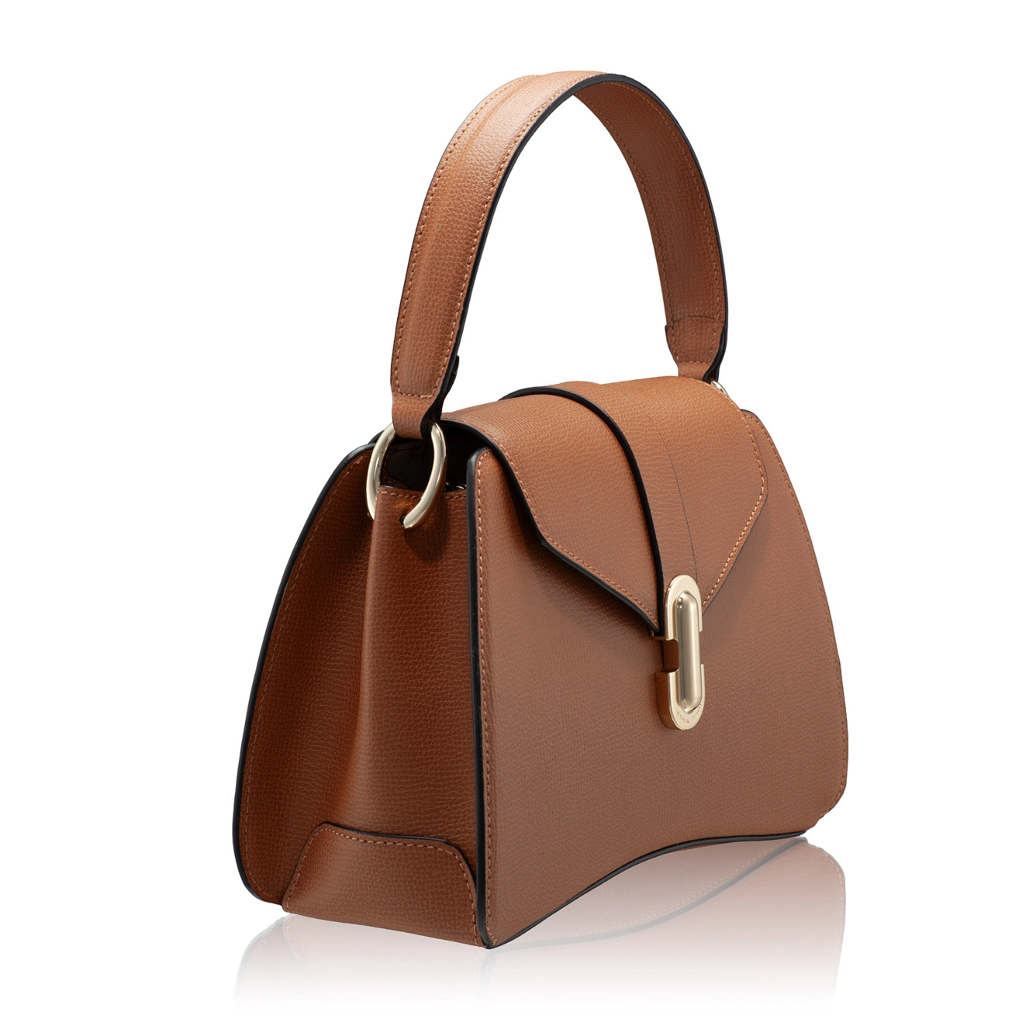 Imagine Geanta dama de Mana ANERA 02 VIT STAMP CUOIO