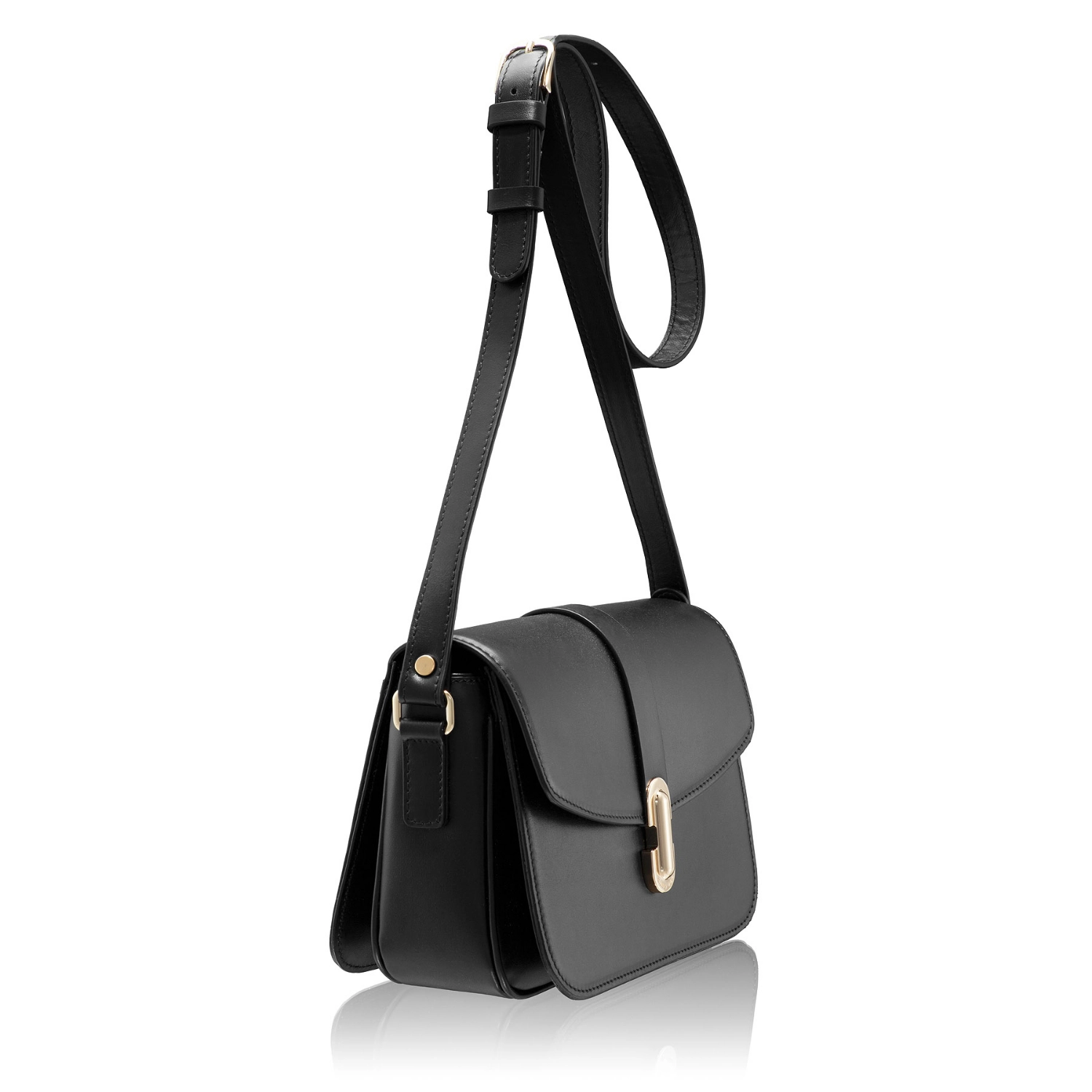 Picture of Women Leather Hand Bag ANERA 01 VITELLO BLACK