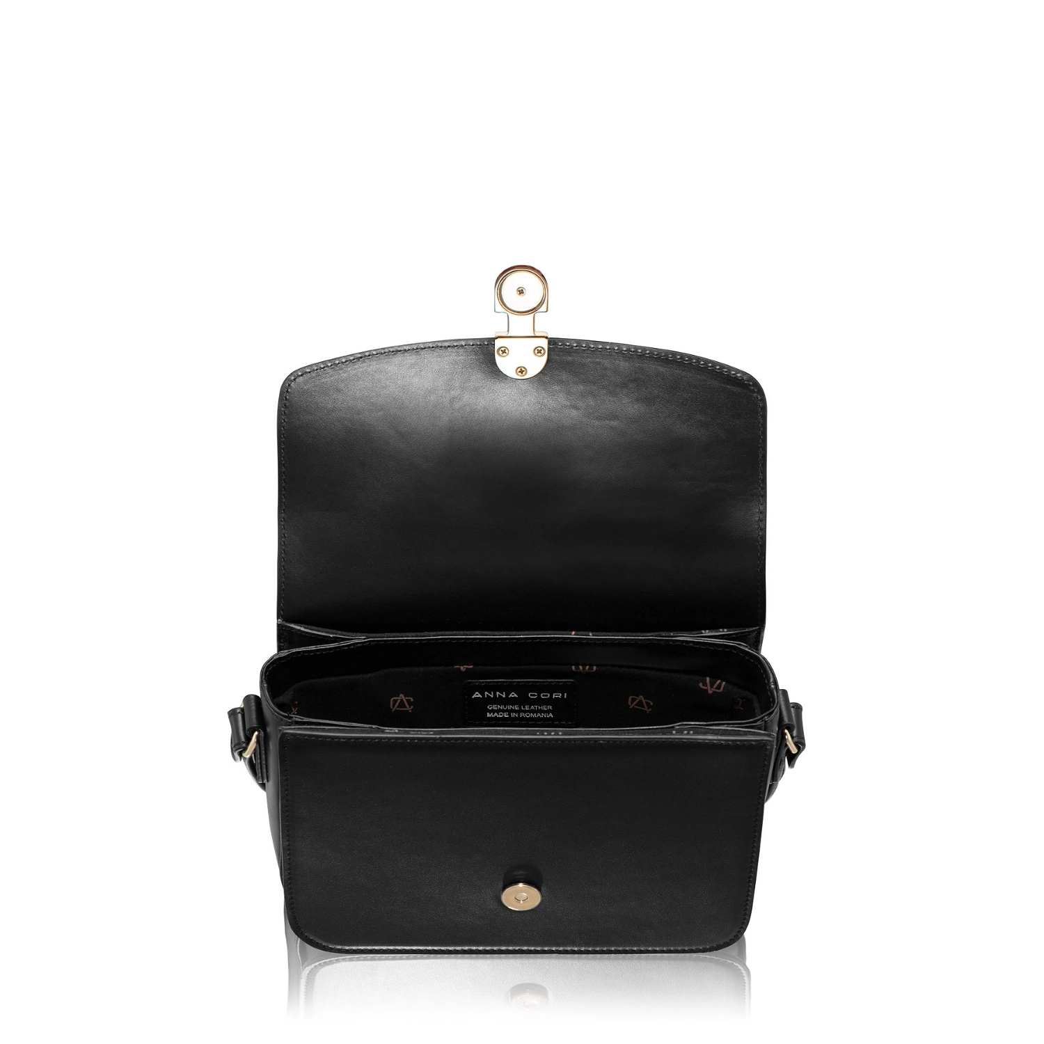 Picture of Women Leather Hand Bag ANERA 01 VITELLO BLACK