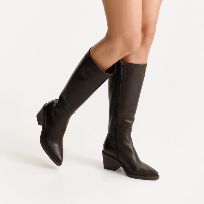 Women Leather Boots 7908 Vitello Brown