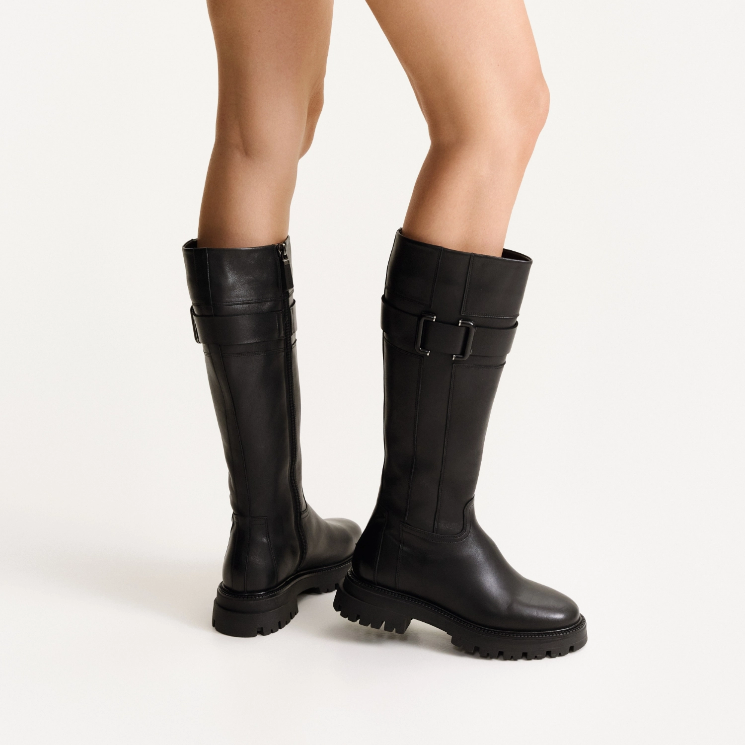 Picture of Women Leather Boots 8164 Vitello Black