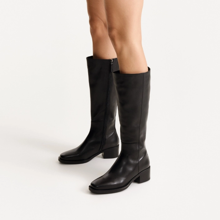 Women Leather Boots 8160 Vitello Black