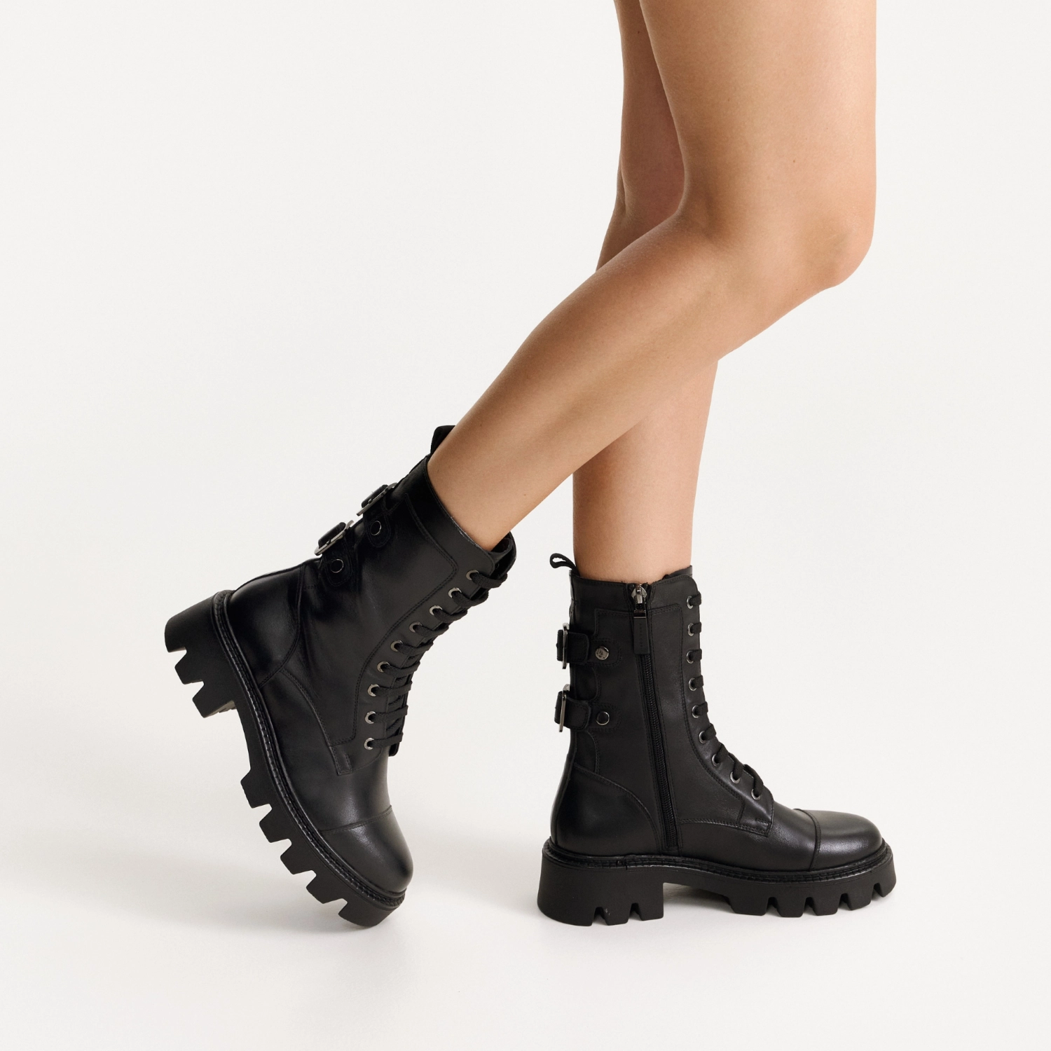 Picture of Women Leather Boots 8159 Vitello Black