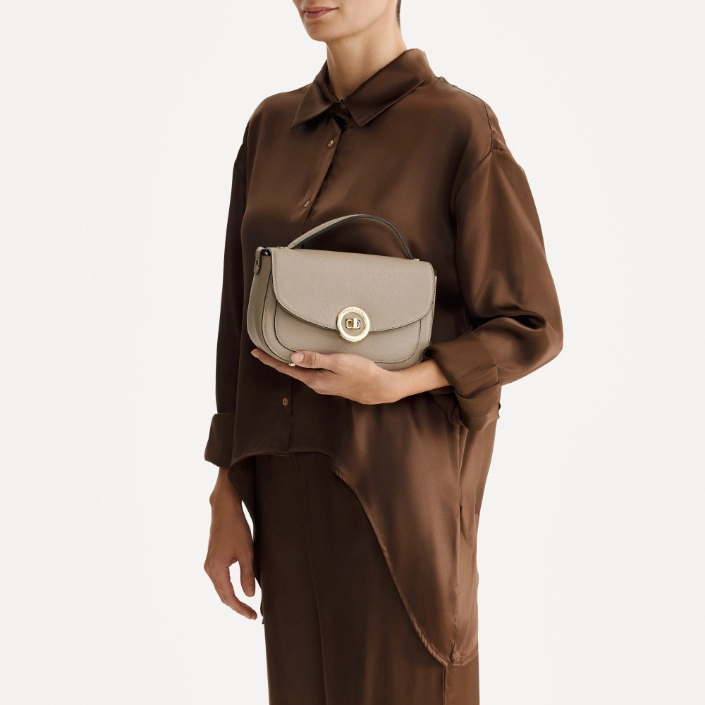 Women Leather Handbag ENA 04 BOTTALATO TAUPE Women Leather Handbag ENA 04 BOTTALATO TAUPE