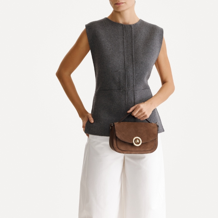 Women Leather Handbag ENA 04 CROSTA+VIT BROWN Women Leather Handbag ENA 04 CROSTA+VIT BROWN