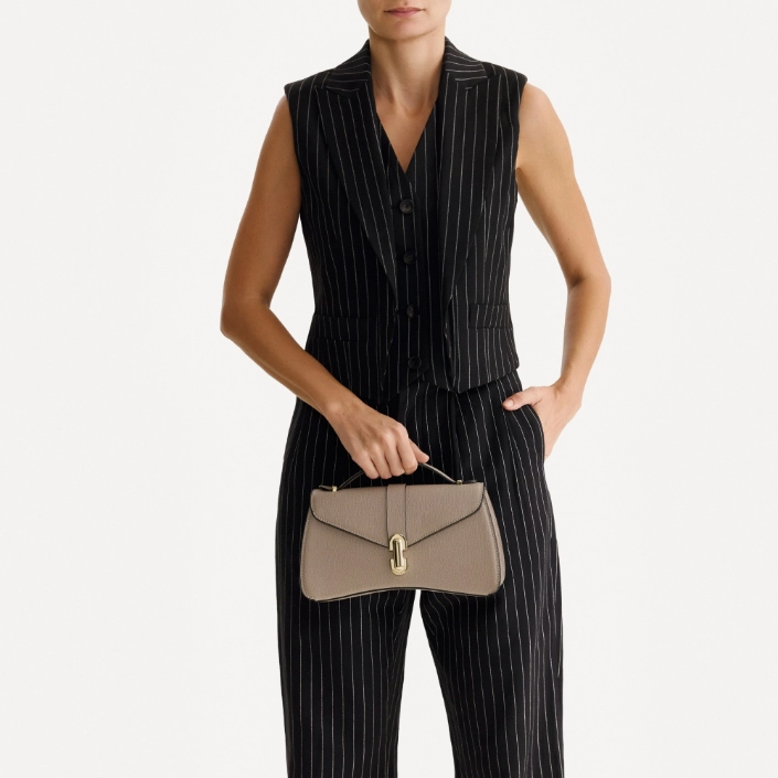 Geanta dama de umar ANERA 03 VIT STAMP TAUPE