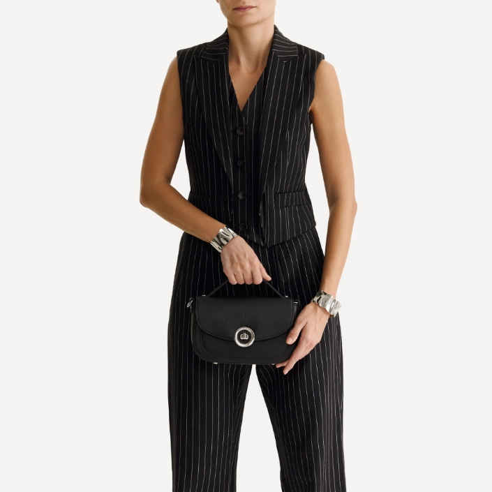 Women Leather Handbag ENA 04 BOTTALATO BLACK Women Leather Handbag ENA 04 BOTTALATO BLACK