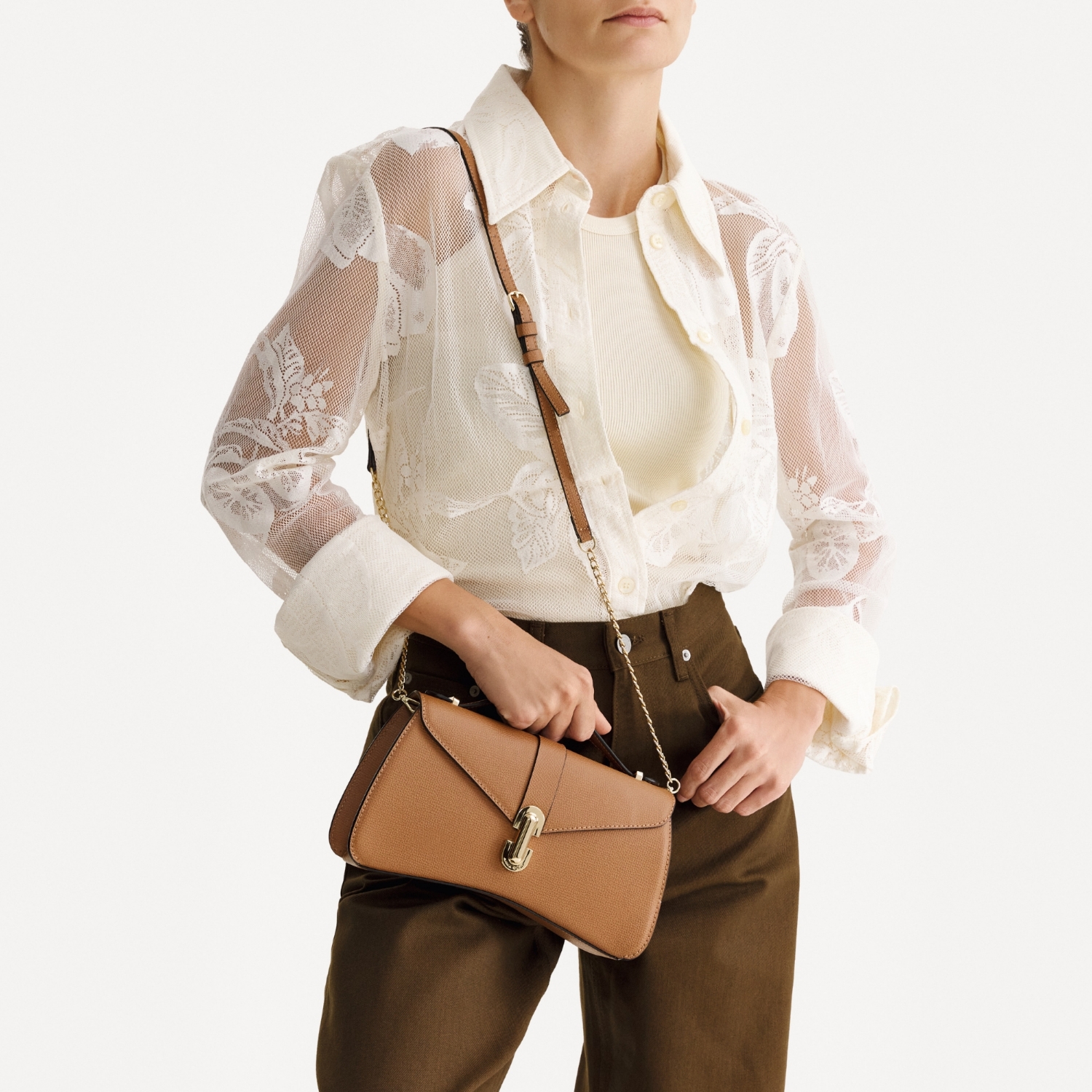 Imagine Geanta dama de umar ANERA 03 VIT STAMP CUOIO