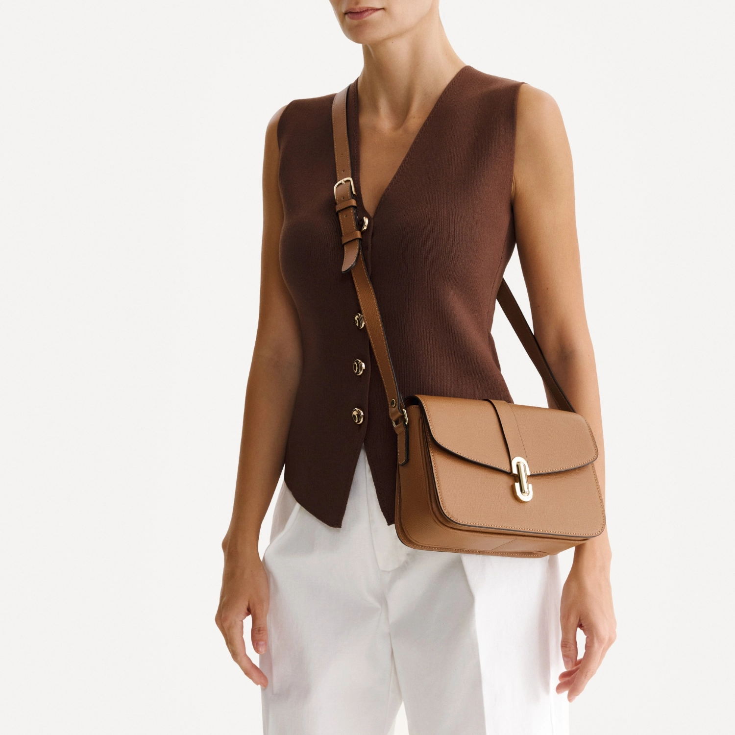 Picture of Women Leather Hand Bag ANERA 01 VIT STAMP CUOIO