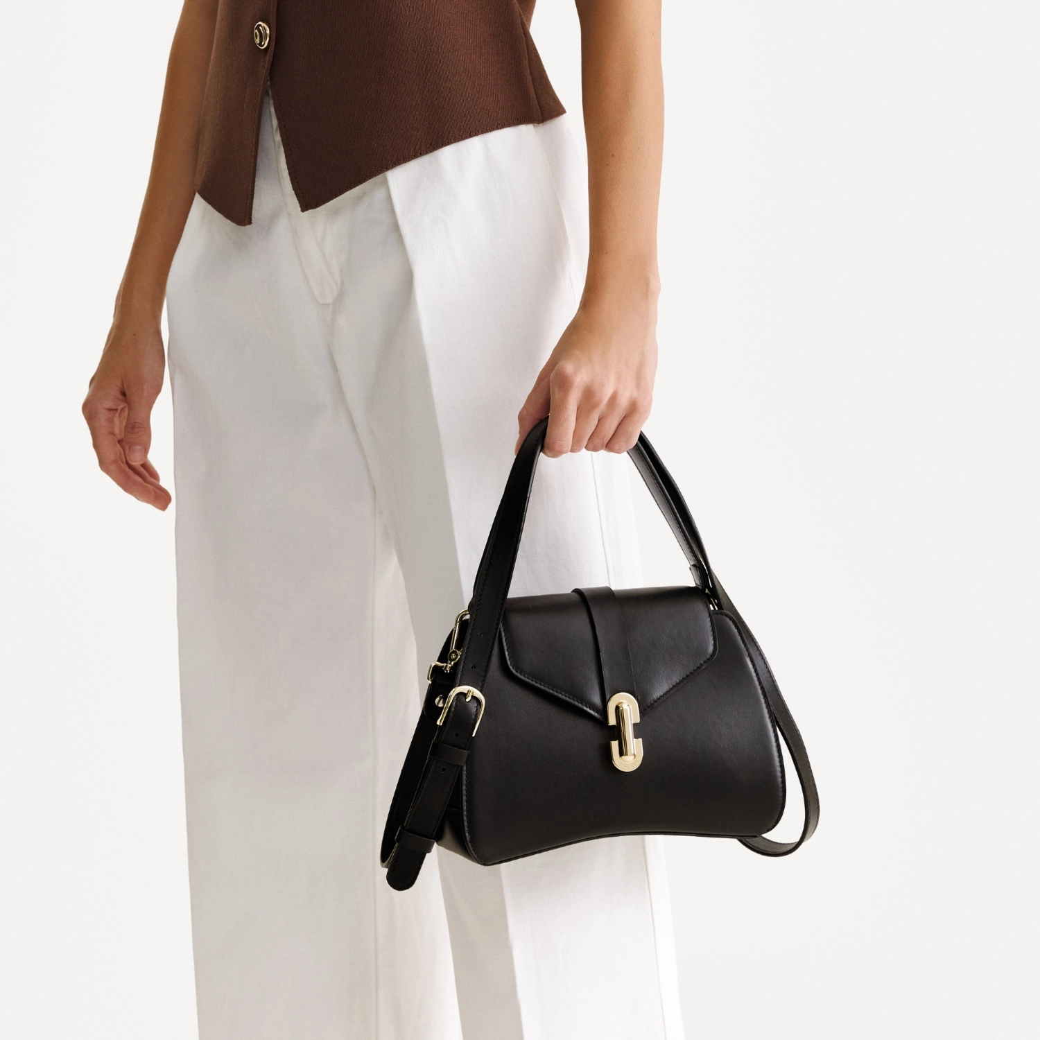 Imagine Geanta dama de Mana ANERA 02 VITELLO NEGRU