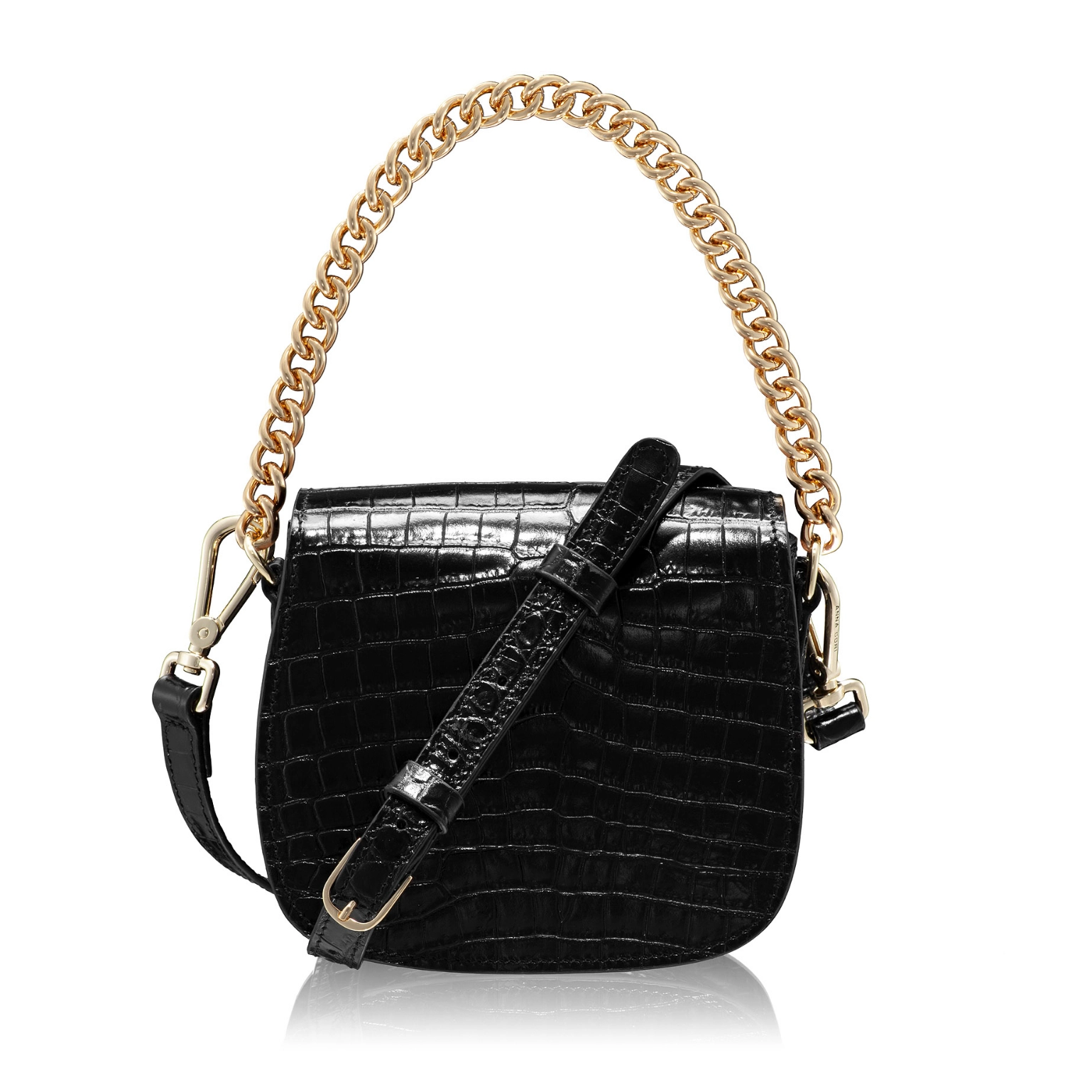 Imagine Geanta dama de umar NEVADA CROCO NEGRU