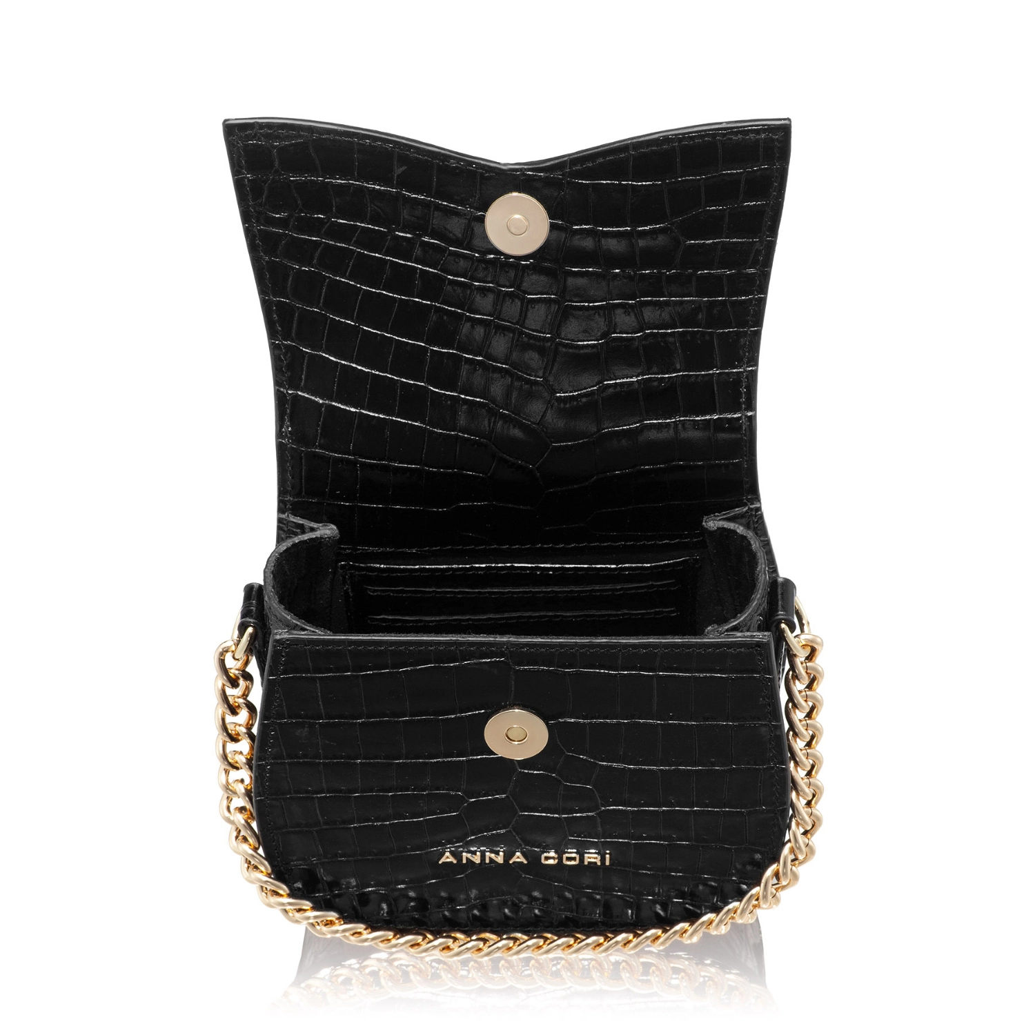 Imagine Geanta dama de umar NEVADA CROCO NEGRU