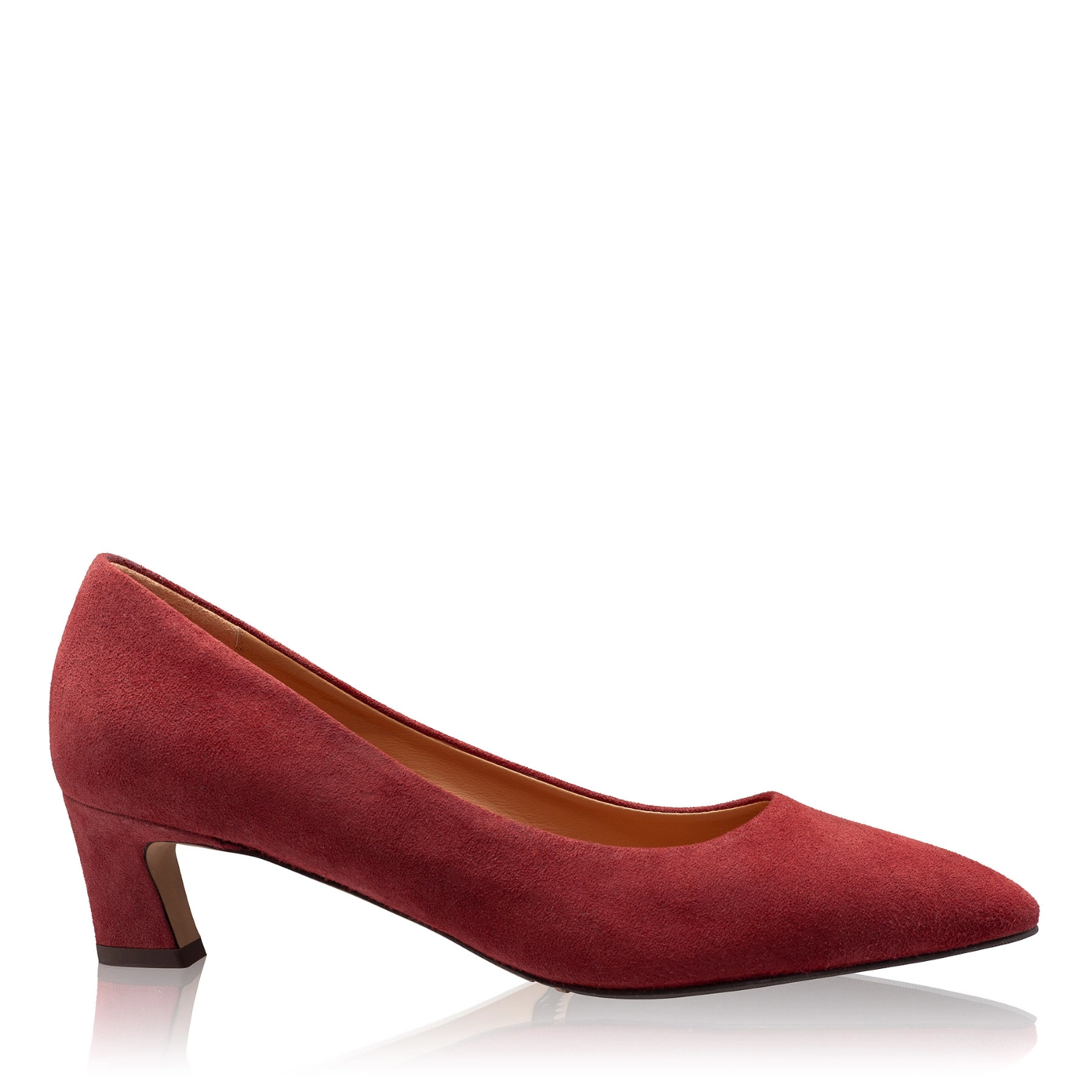 Picture of Mid-heel Pointed Toe Pumps 8218 Camoscio Bordo