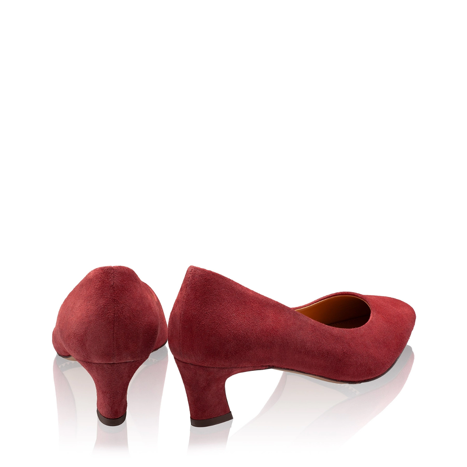 Picture of Mid-heel Pointed Toe Pumps 8218 Camoscio Bordo