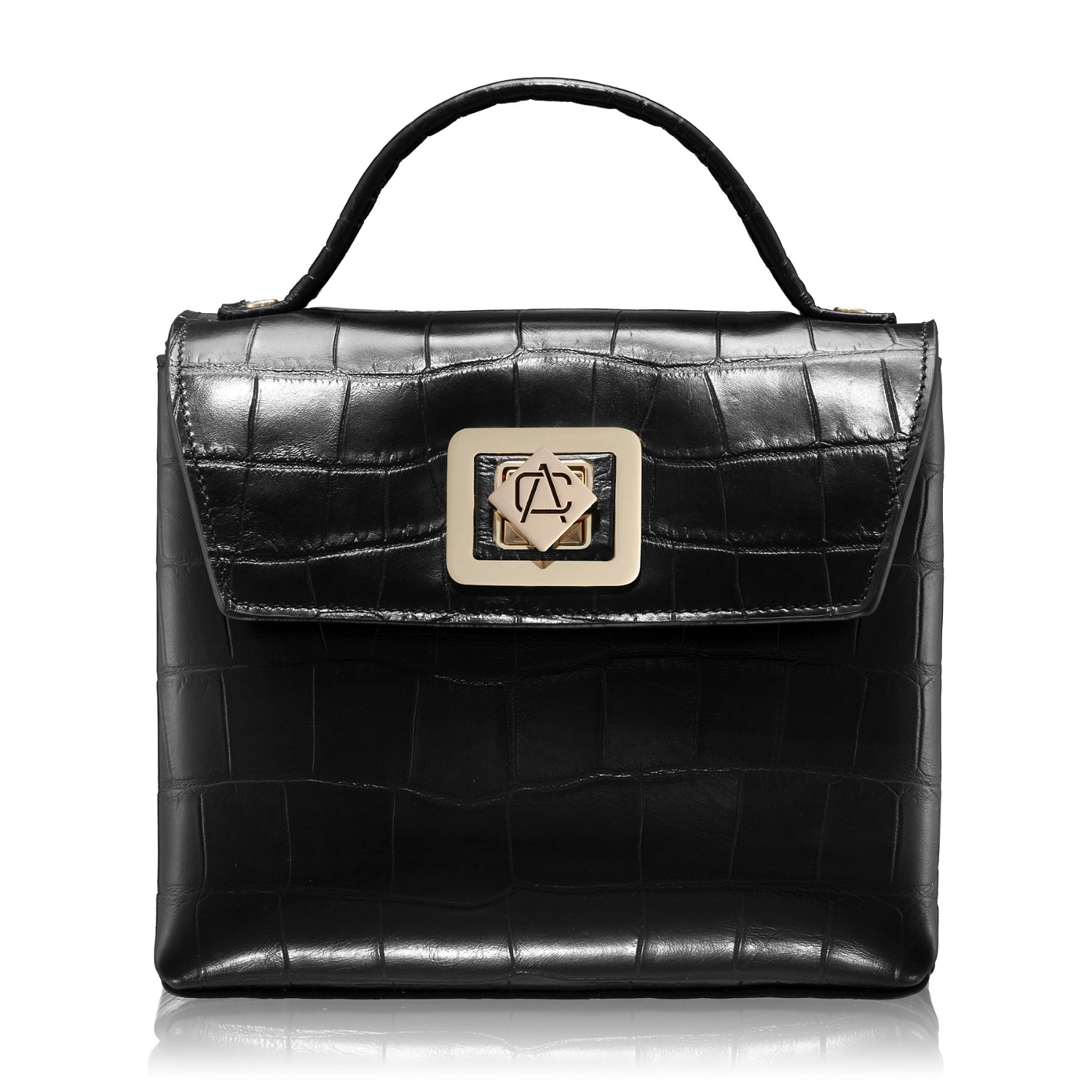 Imagine Geanta dama de mana GENNA 02 CROCCO NEGRU