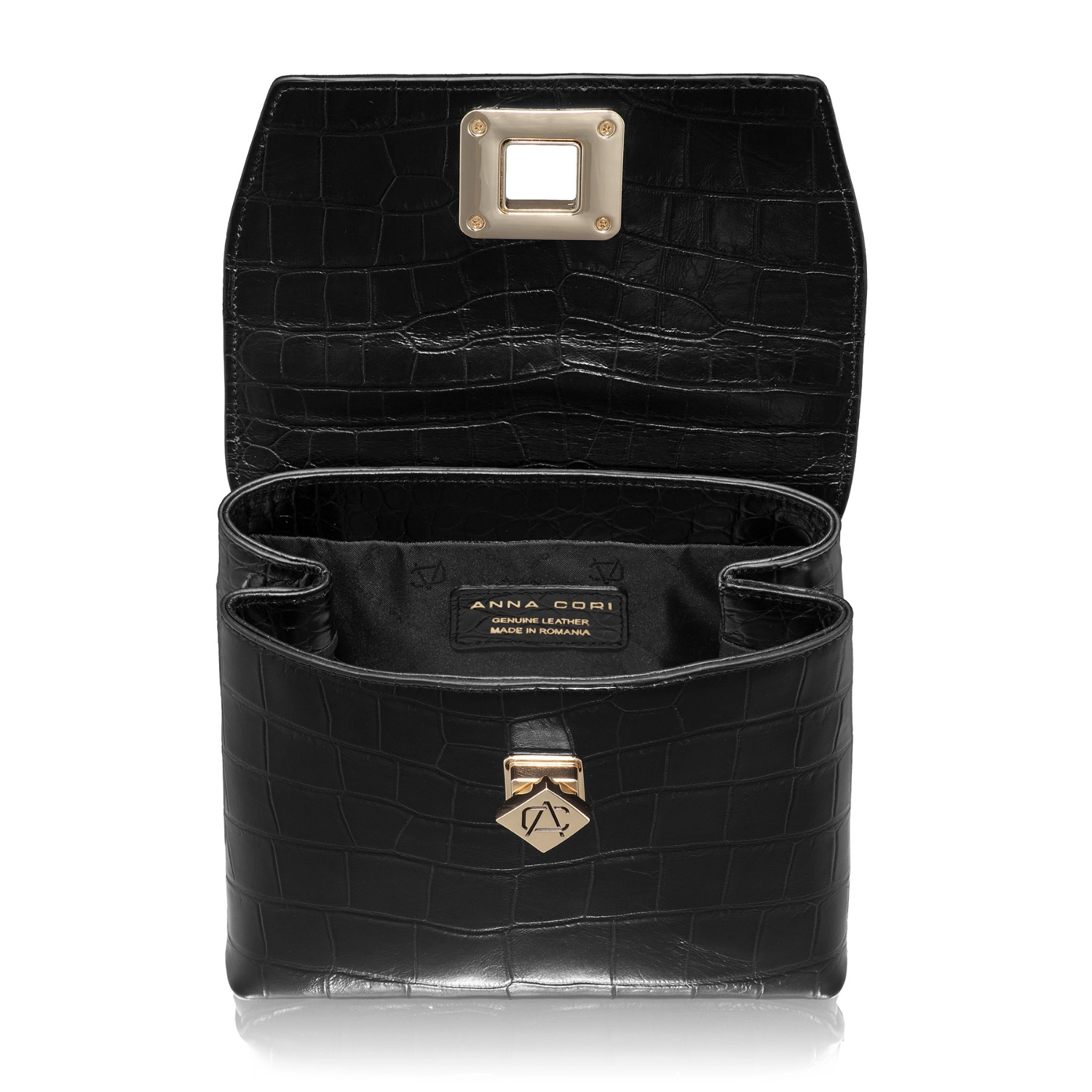 Imagine Geanta dama de mana GENNA 02 CROCCO NEGRU