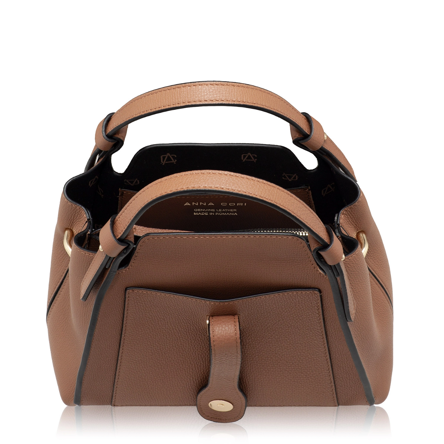 Picture of Women Leather Handbag BLUMA 01 VIT STAMP FANGO