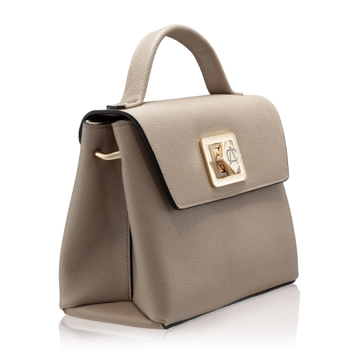 Women Leather Hand Bag GENNA 02 BOTTALATO TAUPE Women Leather Hand Bag GENNA 02 BOTTALATO TAUPE
