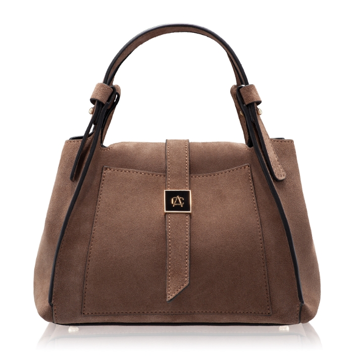 Picture of Women Suede Leather Handbag BLUMA 01 CROSTA FANGO