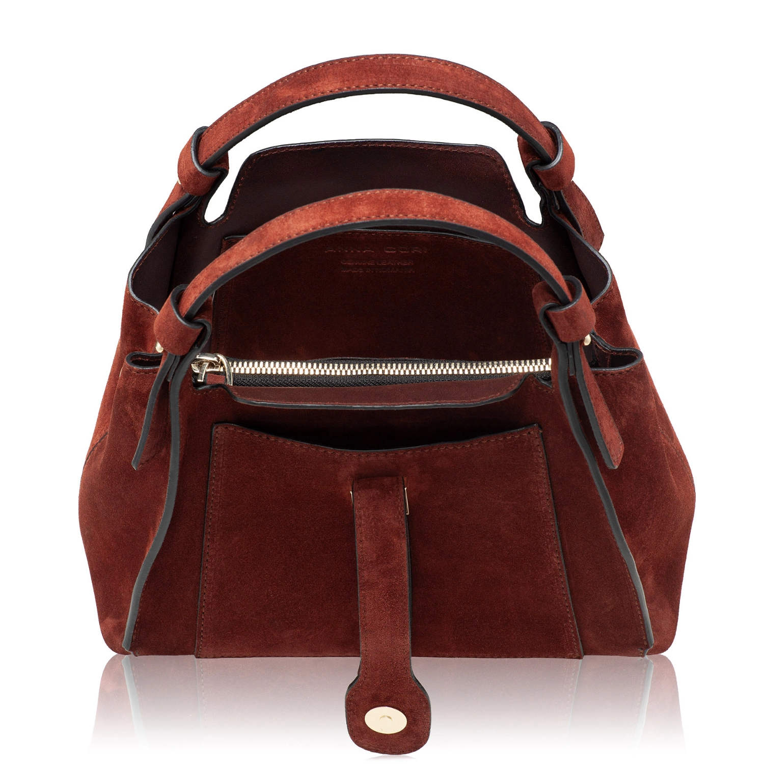 Picture of Women Leather Handbag BLUMA 01 CROSTA BROWN