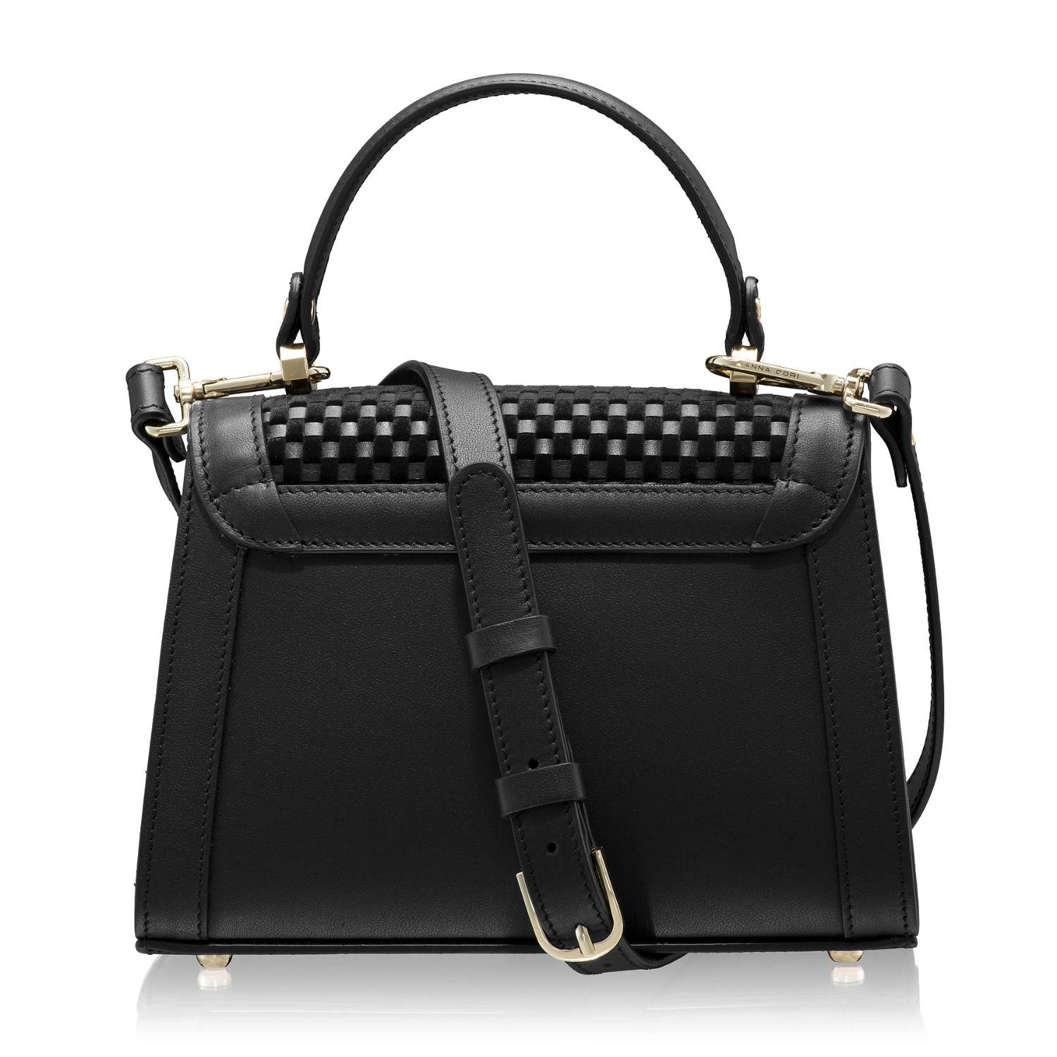 Imagine Geanta dama de mana MARCY INTRECCIO+VIT NEGRU