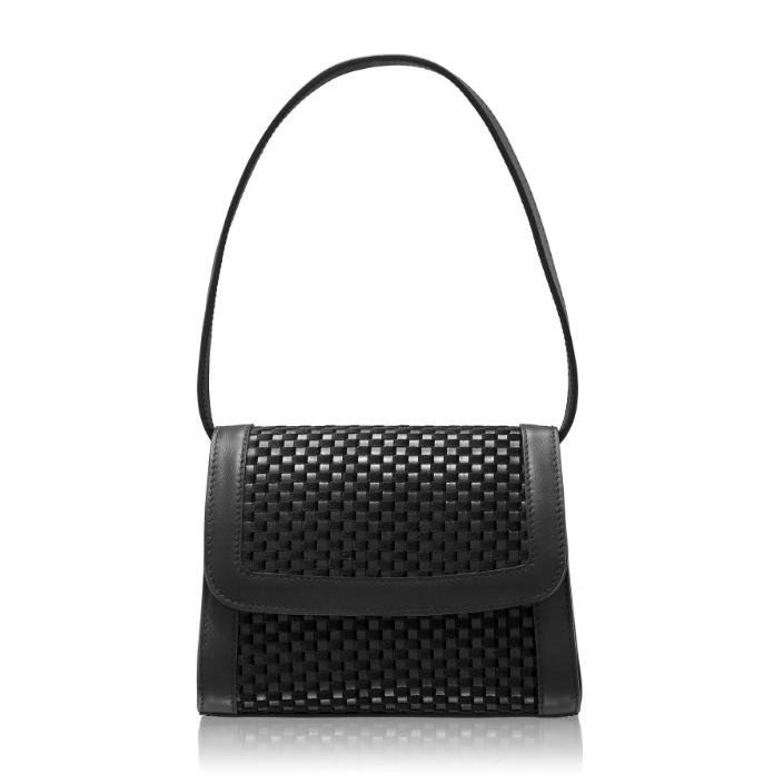 Imagine Geanta dama de umar CORELIA 02 INTRECCIO+VIT NEGRU