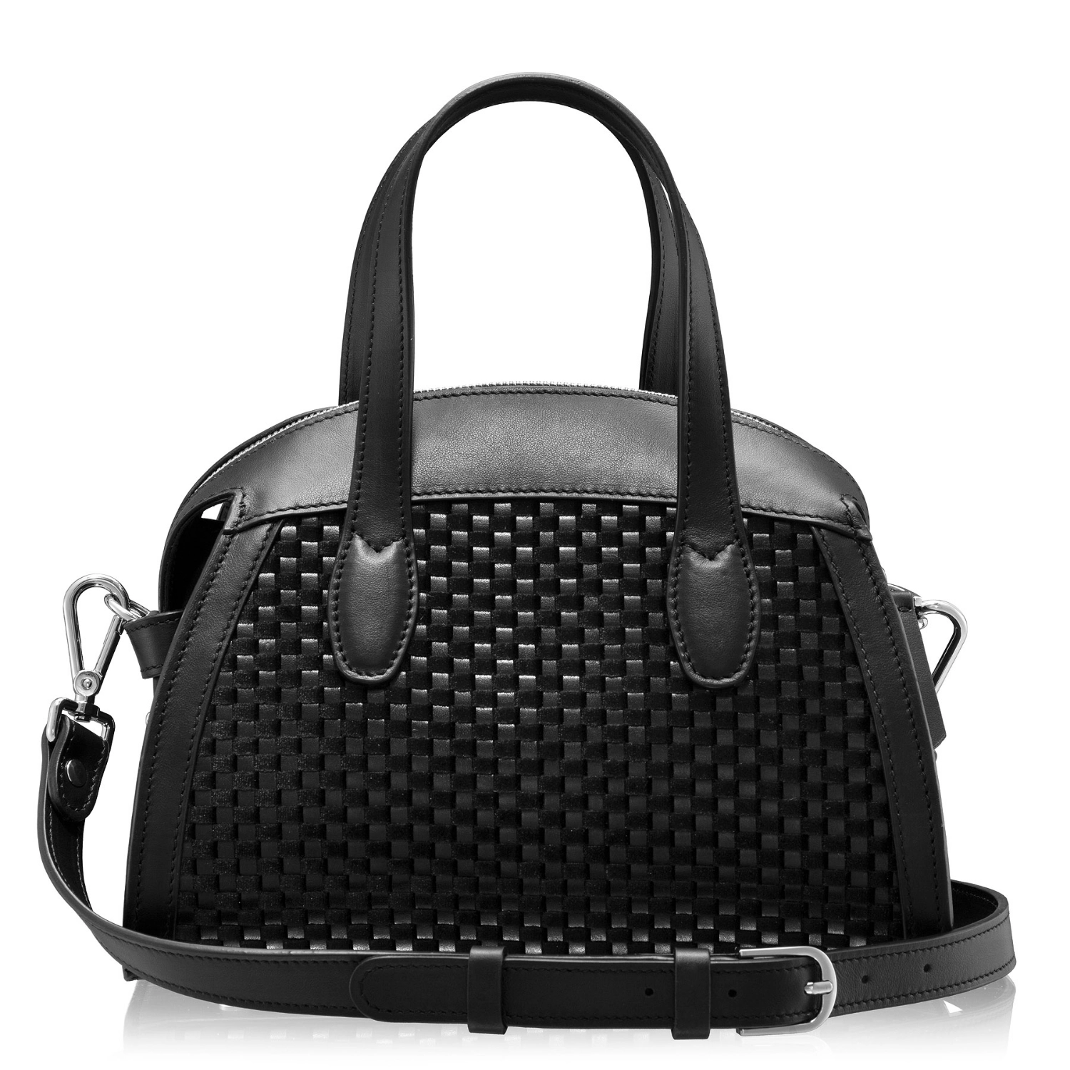 Imagine Geanta dama de mana CORELIA 01 INTRECCIO+VIT NEGRU