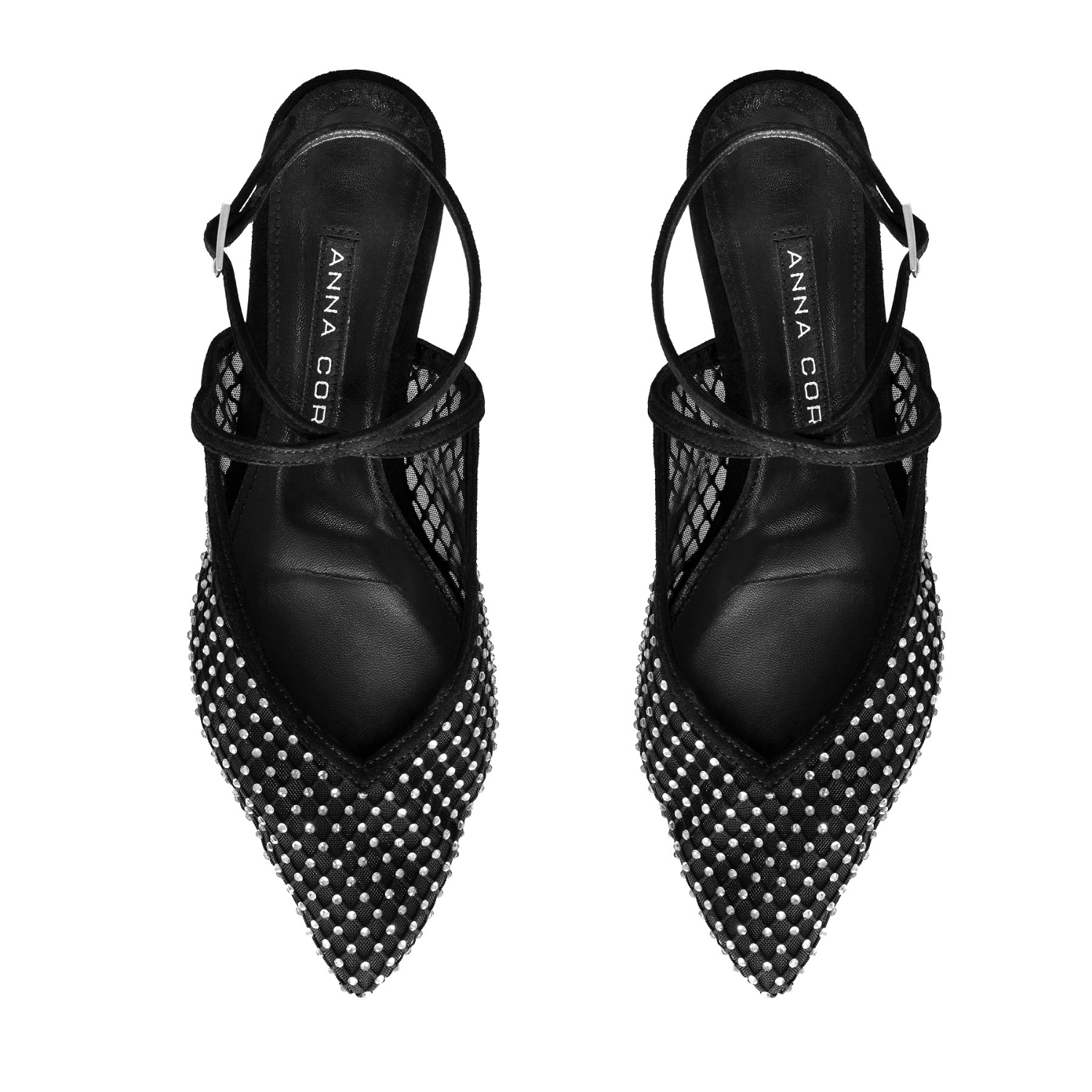 Picture of Women Ballerina Flats 8403 Camoscio+Mesh Black