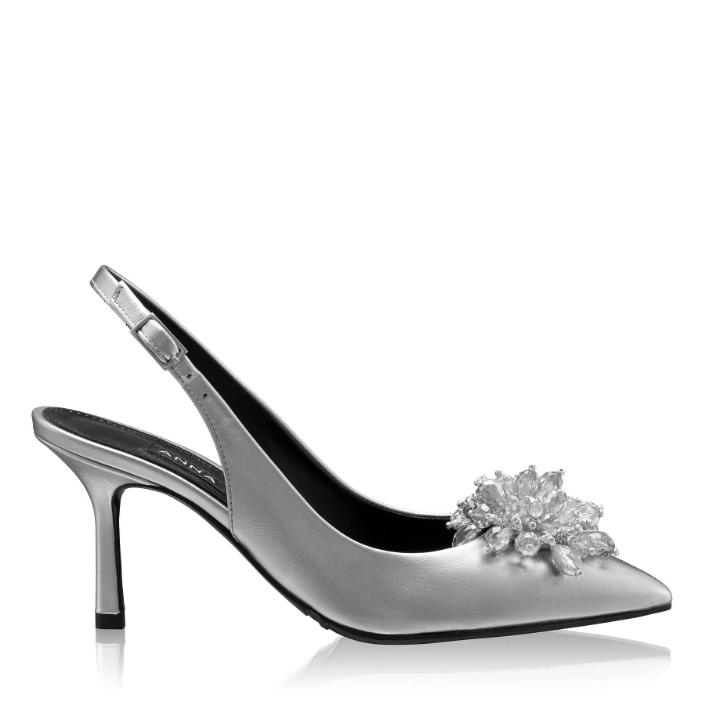 Imagine Pantofi Decupati Dama 8435 Laminato Argento