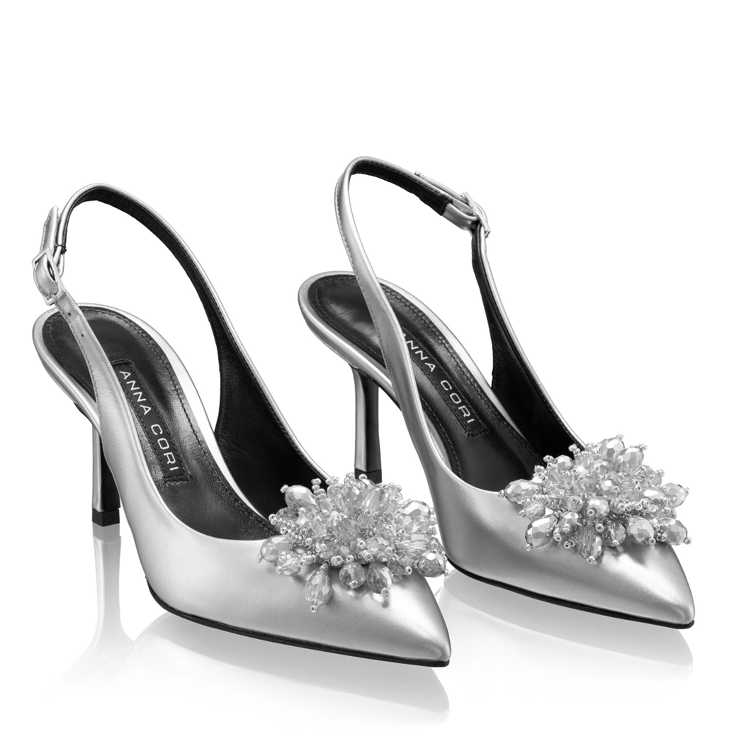 Imagine Pantofi Decupati Dama 8435 Laminato Argento