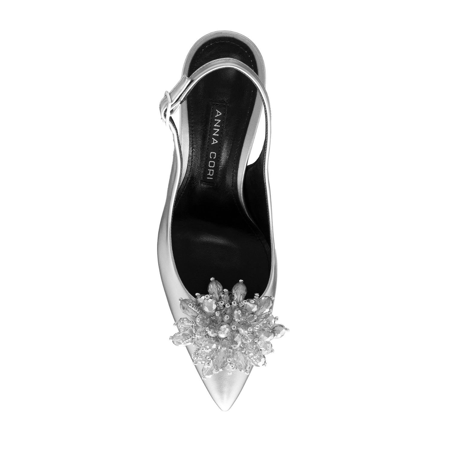 Imagine Pantofi Decupati Dama 8435 Laminato Argento