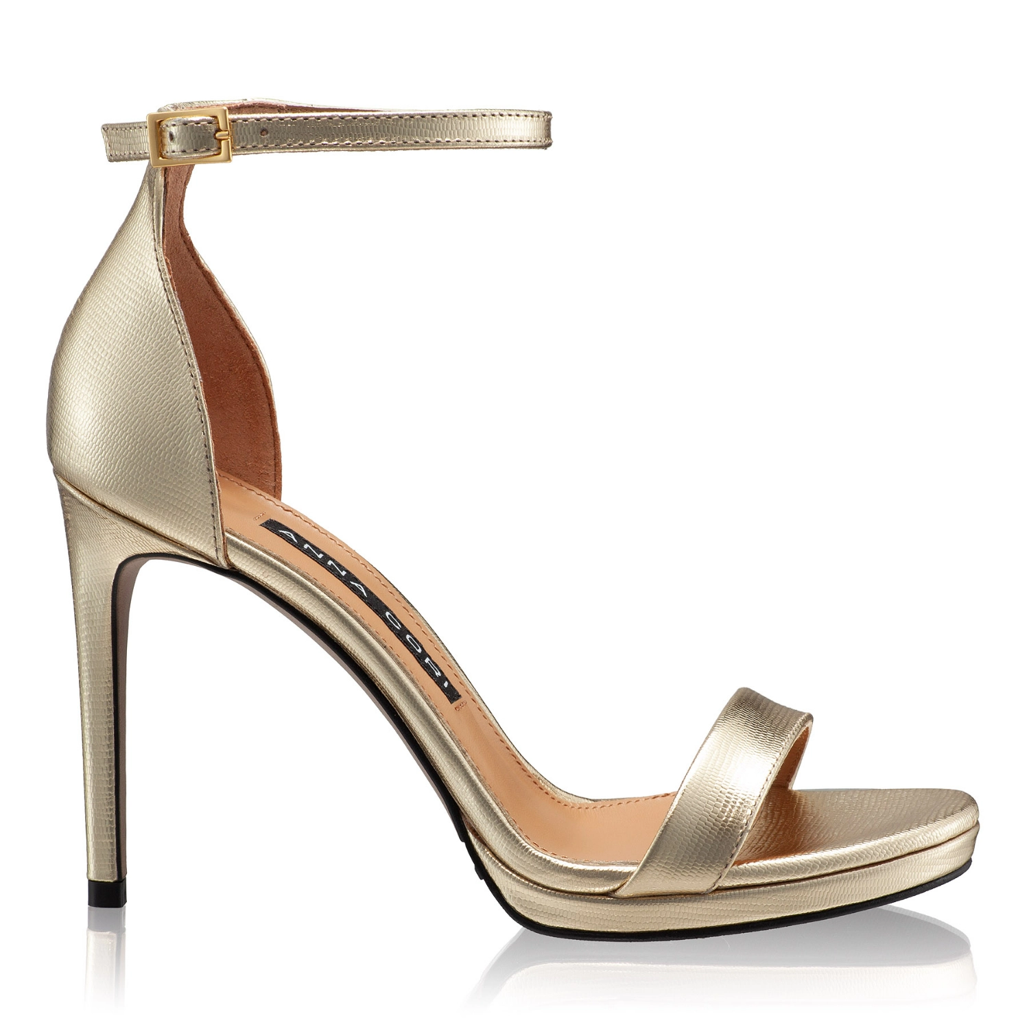 Picture of Women Leather Sandals 7817 Laminato Platino