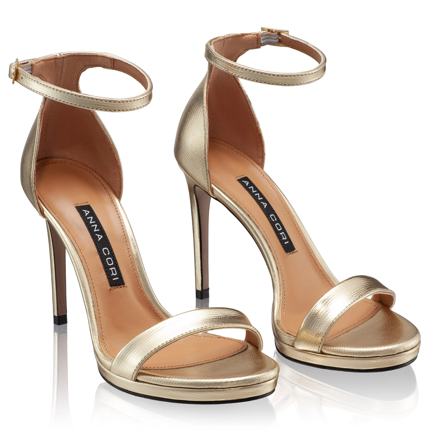 Picture of Women Leather Sandals 7817 Laminato Platino