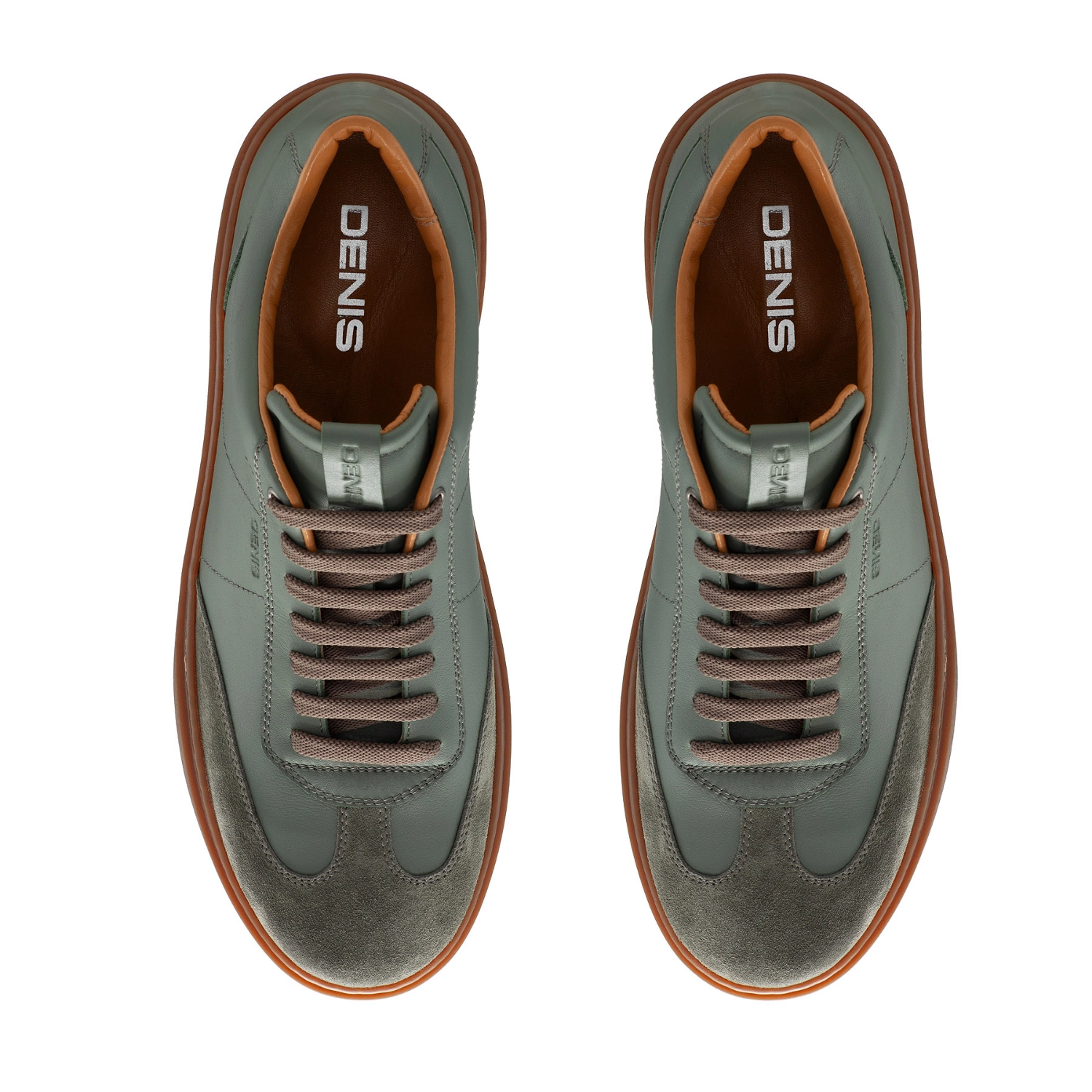 Picture of Men Suede Leather Sport Shoes 7610 Vitello+Crosta Verde