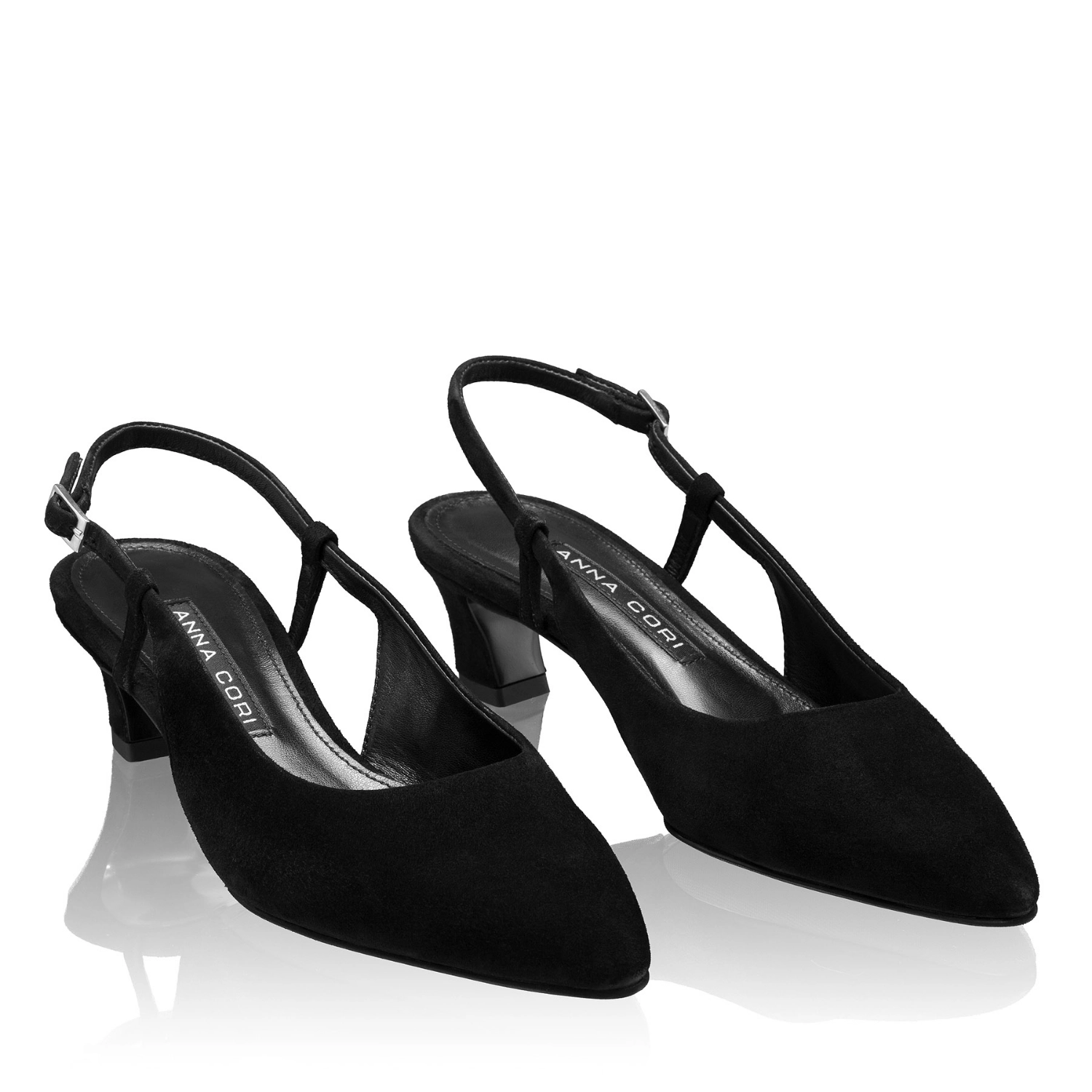 Imagine Pantofi Decupati Dama 8400 Camoscio Negru