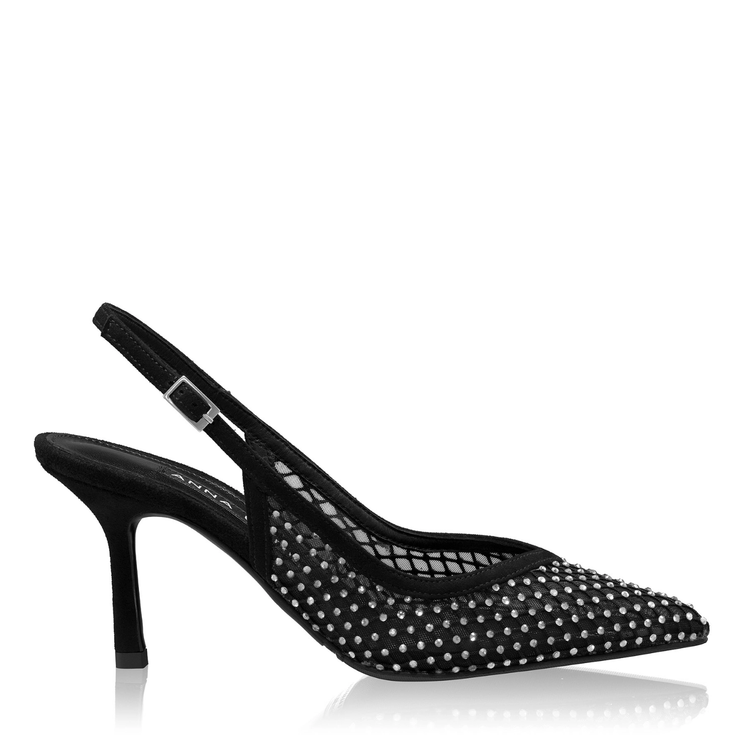 Imagine Pantofi Decupati Dama 8450 Camoscio+Rete Negru
