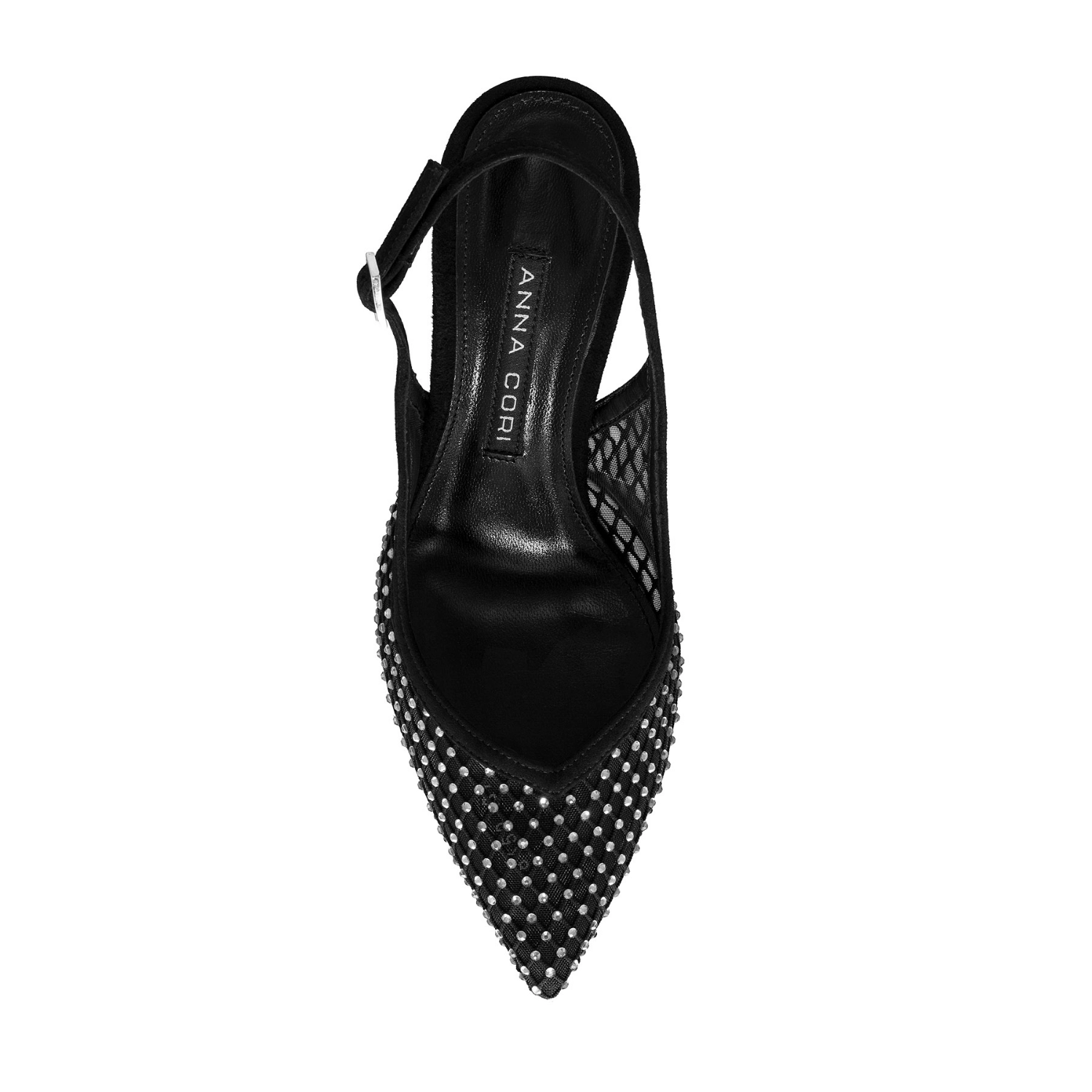 Imagine Pantofi Decupati Dama 8450 Camoscio+Rete Negru