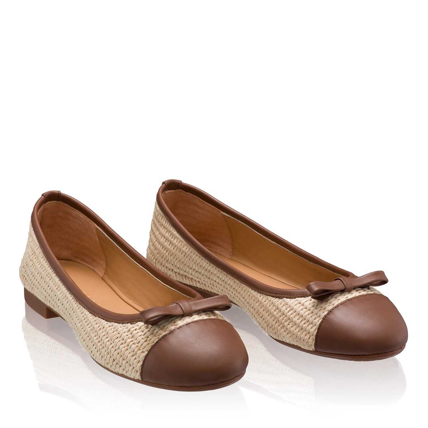 Imagine Balerini Dama 8361 Vitello Maro+Rafia Beige