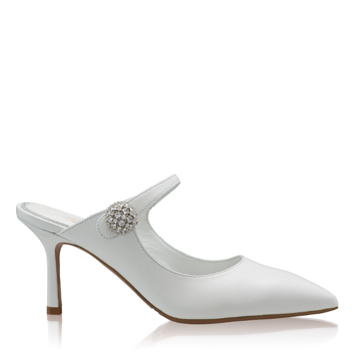 Picture of Women Leather Mules 8462 Vitello White