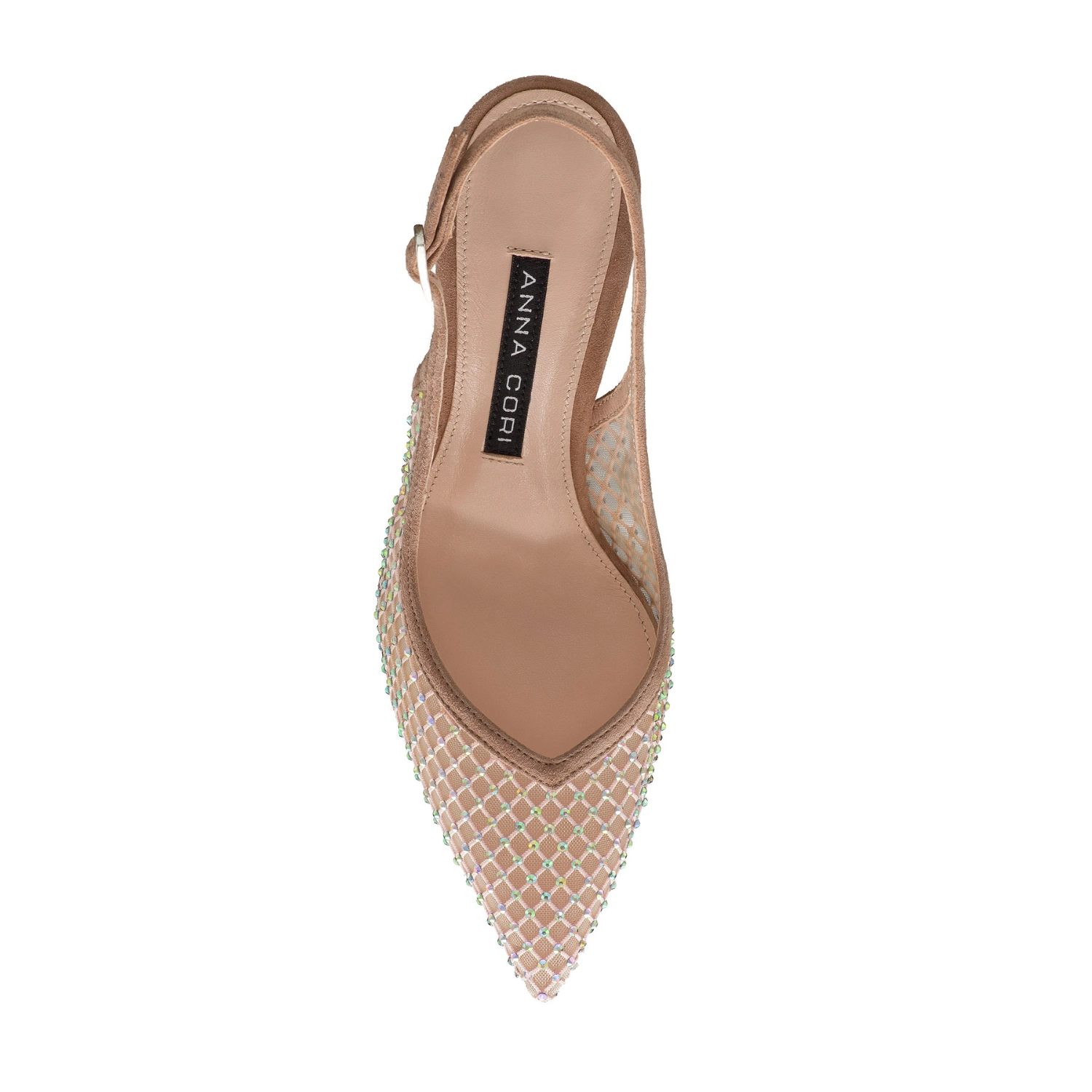 Picture of Mid-heel Slingback Pumps 8450 Camoscio+Rete Nude