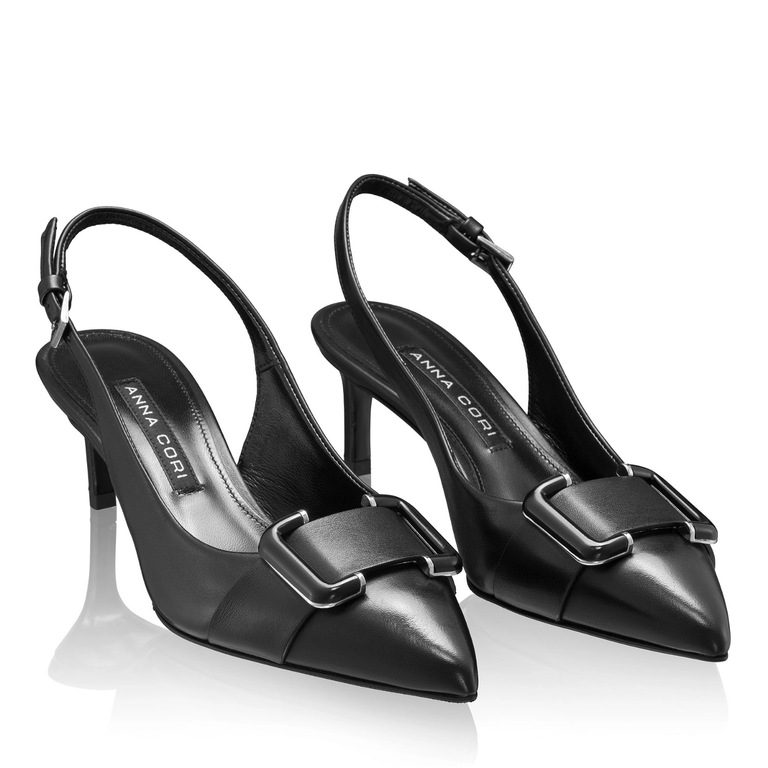 Imagine Pantofi Decupati Dama 8428 Vitello Negru