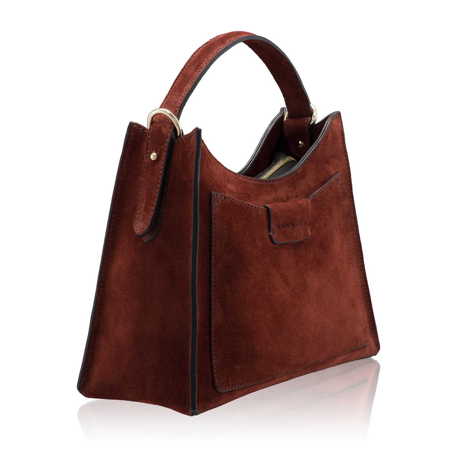 Picture of Women Leather Hand Bag HELEN 02 CROSTA BROWN